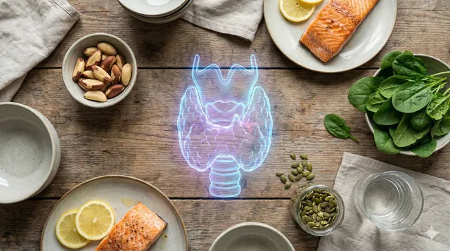 Zdrowa dieta w chorobie Hashimoto bogata w selen, cynk i kwasy omega-3 wspierająca pracę tarczycy Hash Stop Biotic