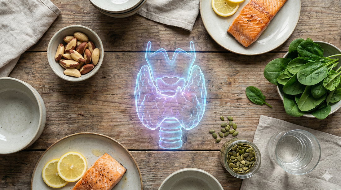 Zdrowa dieta w chorobie Hashimoto bogata w selen, cynk i kwasy omega-3 wspierająca pracę tarczycy Hash Stop Biotic